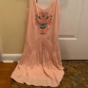Peach dress with flowers!